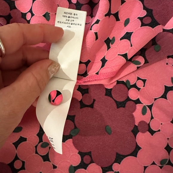 Kate Spade Bubble Dot Smocked Shirt Dress in Rhubarb Jam Size: 4 NWT - Picture 6 of 6